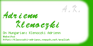 adrienn klenoczki business card